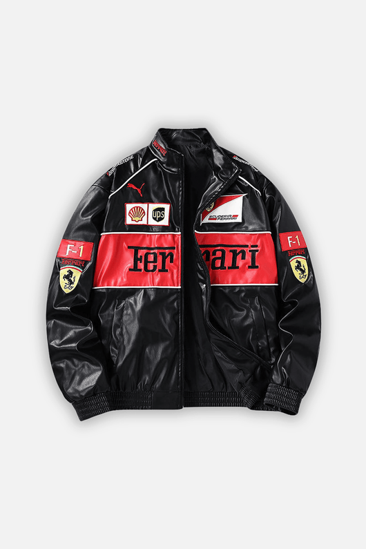 Ferrari Vintage Leather Jacket – Red Edition – Vintage Motorsports Co. Ferrari Vintage Leather Jacket – Red Edition – Vintage Motorsports Co.