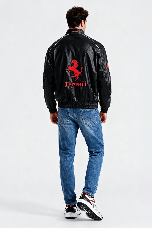 Ferrari Vintage Leather Jacket – Red Edition