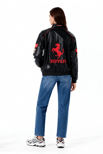 Ferrari Vintage Leather Jacket – White Edition