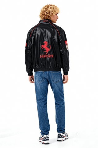 Ferrari Vintage Leather Jacket – White Edition