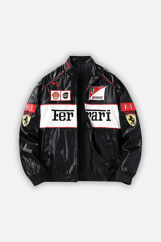Ferrari Vintage Leather Jacket – White Edition