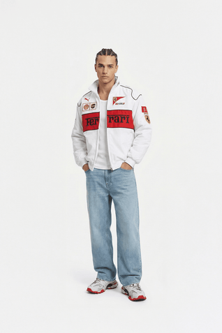 Vintage Scuderia White Ferrari Jacket