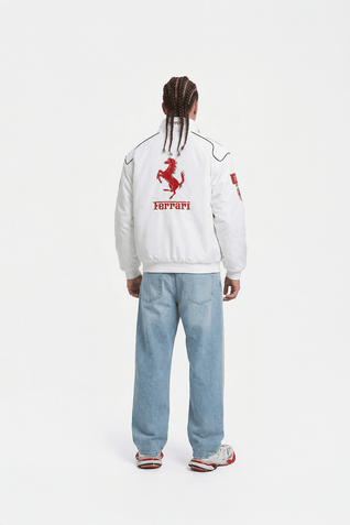 Vintage Scuderia White Ferrari Jacket