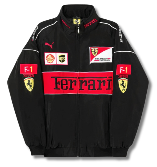Vintage Scuderia Black Ferrari Jacket