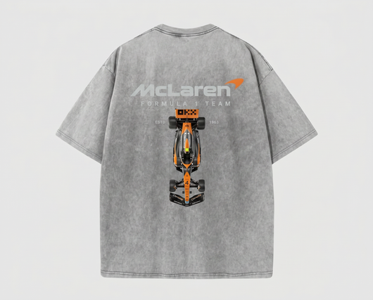 McLaren Vintage Washed Racing Tee – Grey