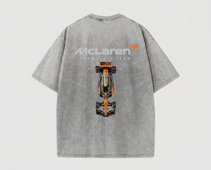 McLaren Vintage Washed Racing Tee – Grey