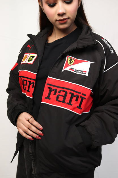 Vintage Scuderia Black Ferrari Jacket