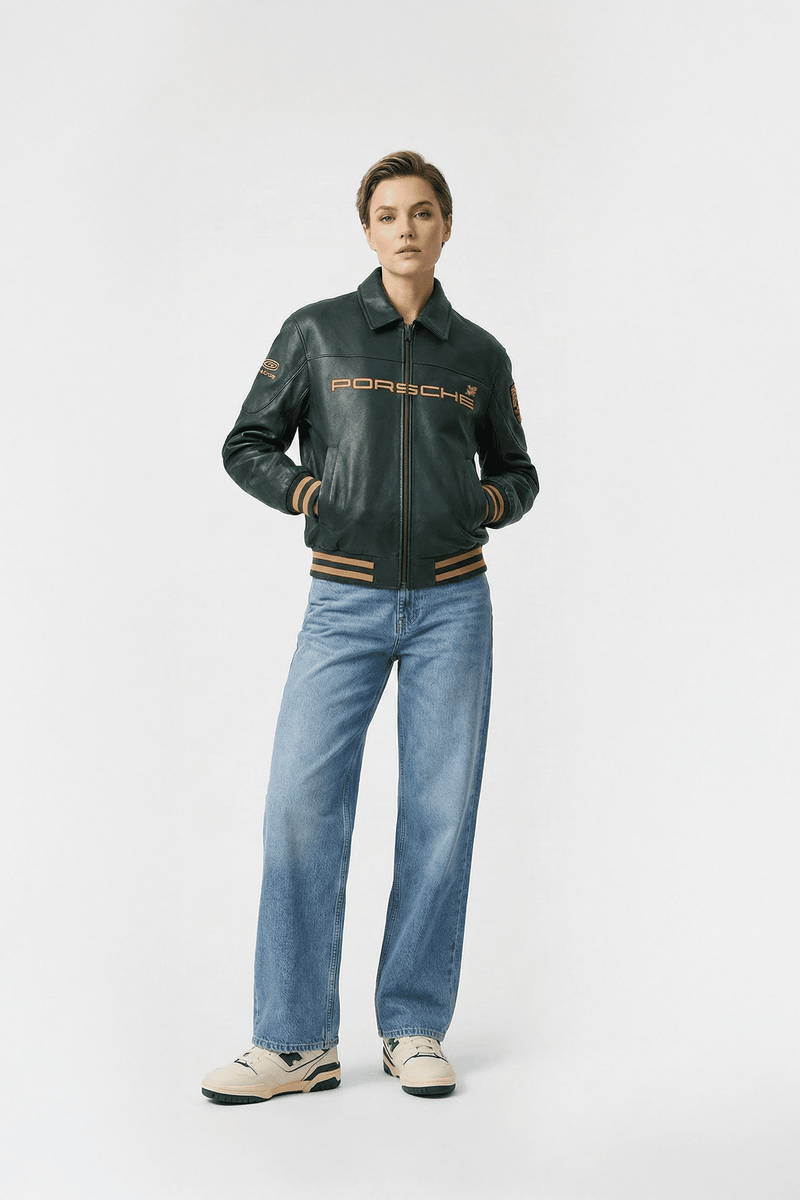 Porsche Vintage Leather Jacket – Green Edition