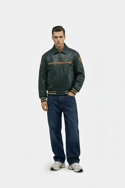 Porsche Vintage Leather Jacket – Green Edition