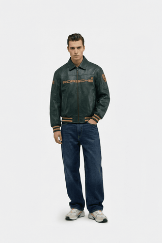 Porsche Vintage Leather Jacket – Green Edition