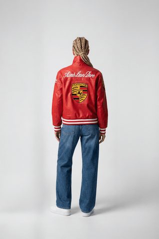Porsche Vintage Leather Jacket – Red Edition