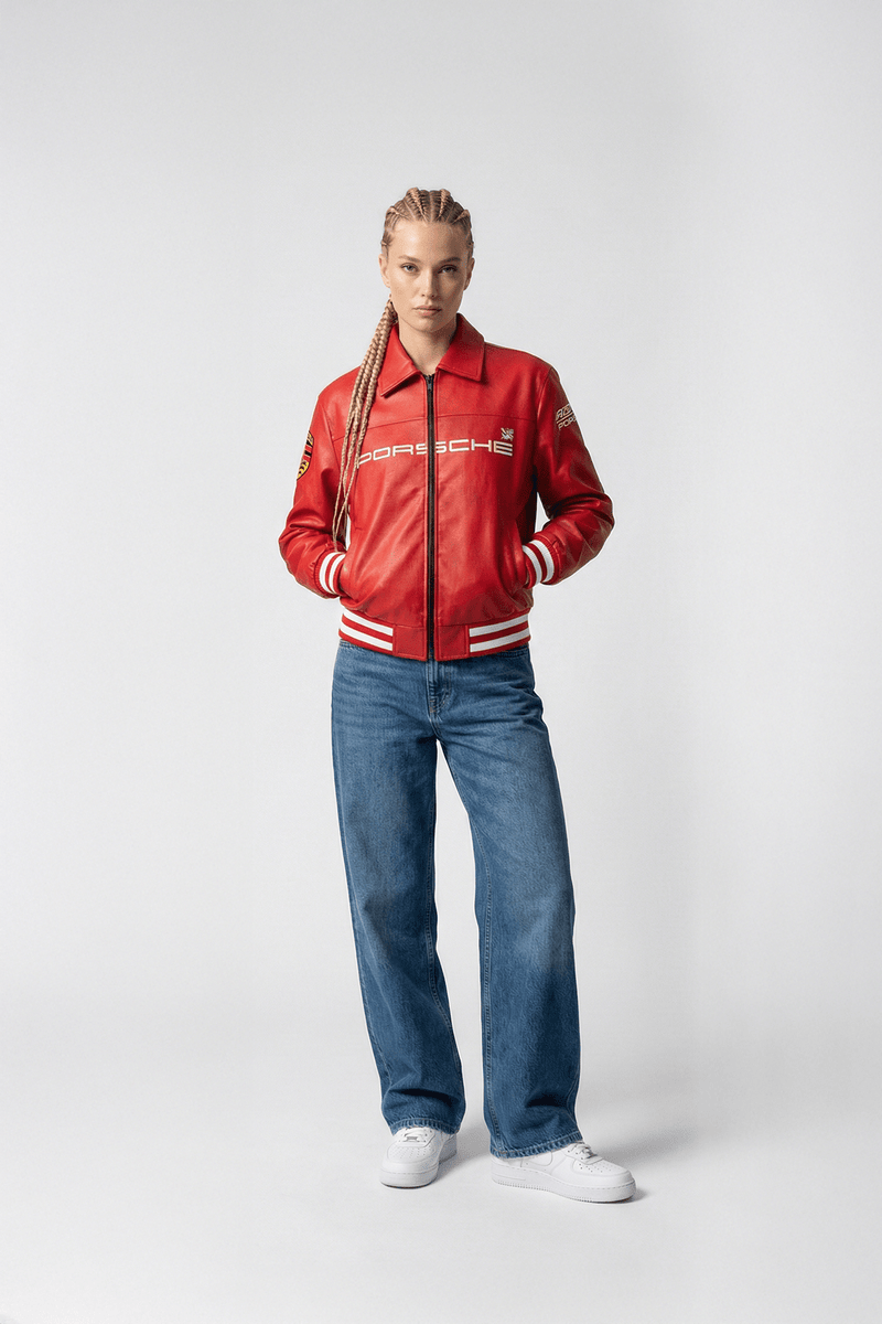 Porsche Vintage Leather Jacket – Red Edition
