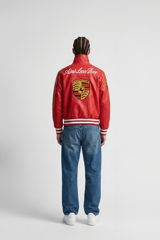 Porsche Vintage Leather Jacket – Red Edition