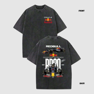 Red Bull Vintage Washed Racing Tee – Black