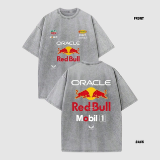 Red Bull Vintage Washed Racing Tee – Grey