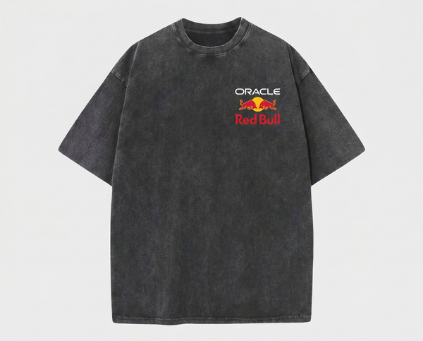 Red Bull Vintage Washed Racing Tee – Black