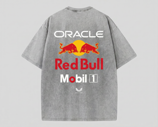 Red Bull Vintage Washed Racing Tee – Grey