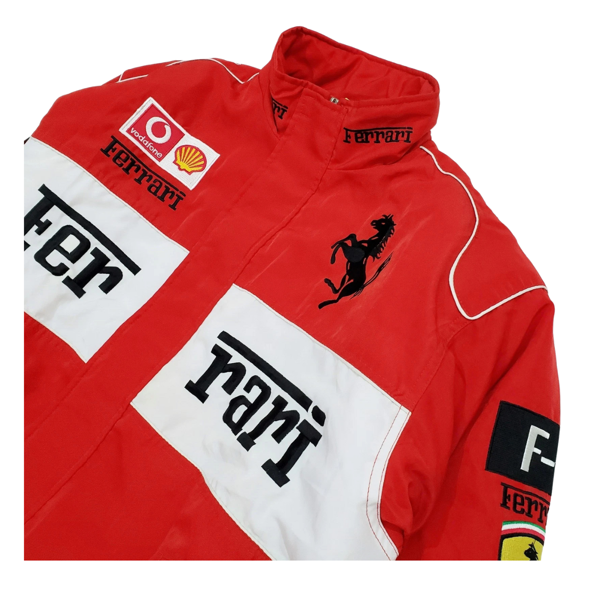 Vintage Scuderia Red-White Ferrari Jacket