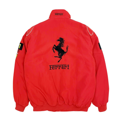 Vintage Scuderia Red-White Ferrari Jacket