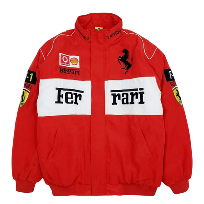 Vintage Scuderia Red-White Ferrari Jacket