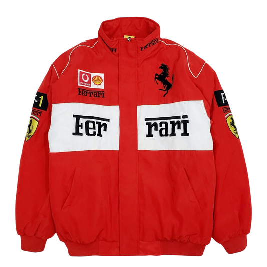 Vintage Scuderia Red-White Ferrari Jacket
